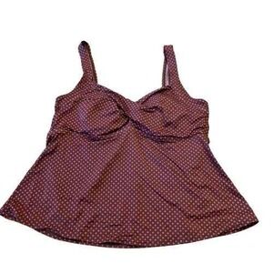 Kim Rogers Swim Polka Dot Swim‎ Tankini Top Women's Plus Size 20W Cruise Resort